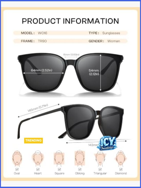 Oversized Polarized Sunglasses, Retro Square UV400 Shield Light Weight main image 5